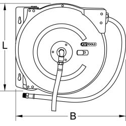 KS TOOLS Automatischer Druckluftschlauch-Aufroller, &Oslash; 13mm x 15m